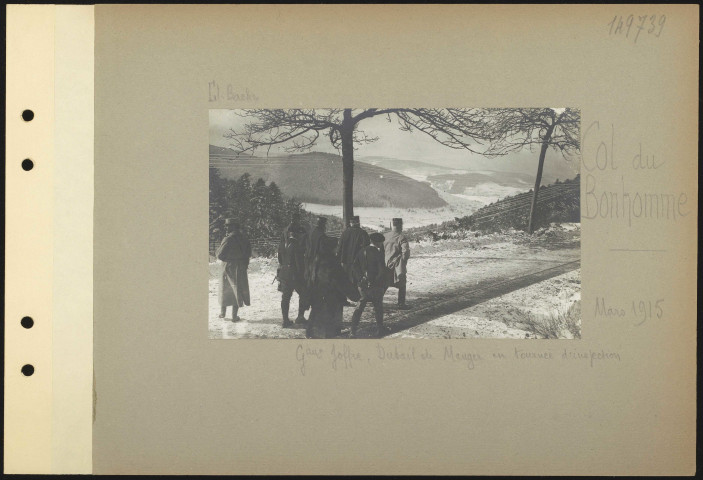 Col du Bonhomme. Généraux Joffre, Dubail et Mauger en tournée d'inspection