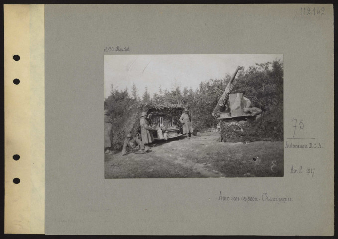 S.l (Champagne). 75 autocanon DCA avec son caisson