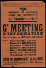 Que se passe-t-il en Mandchourie : grand meeting d'information