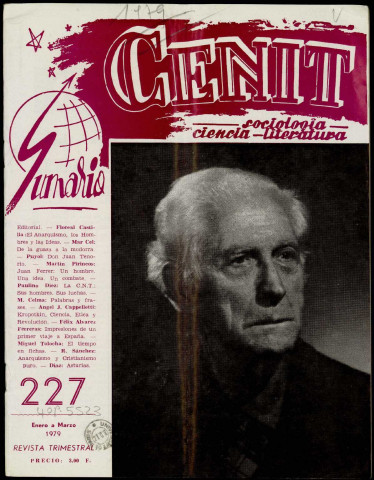 Cénit (1979 ; n° 227 - 228). Sous-Titre : Revista de sociología, ciencia y literatura