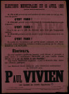 Élections Municipales Quartier Saint-Germain-des-Prés : Paul Vivien Candidat des Comités Républicains