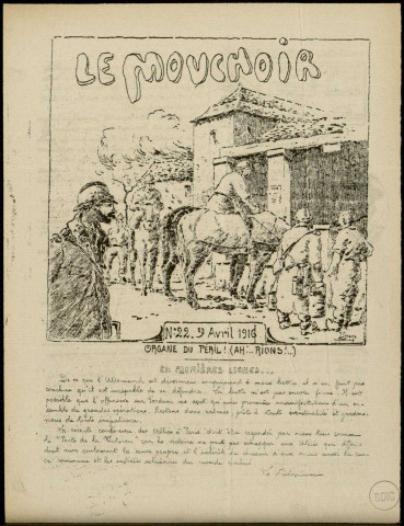 Le mouchoir : n° 22, Sous-Titre : Organe du péril (Ah! Rions)