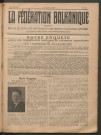 Juin 1928 - La Fédération balkanique