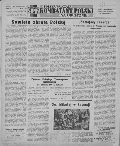 Polska Walczaca (1952 ; n°1-43)  Sous-Titre : Kombatant Polski na obczyznie