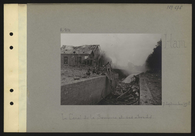 Ham. Le canal de la Somme et ses abords