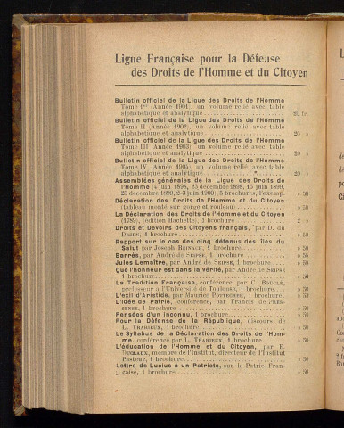 Décembre 1905 - Bulletin officiel de la Ligue des Droits de l'Homme