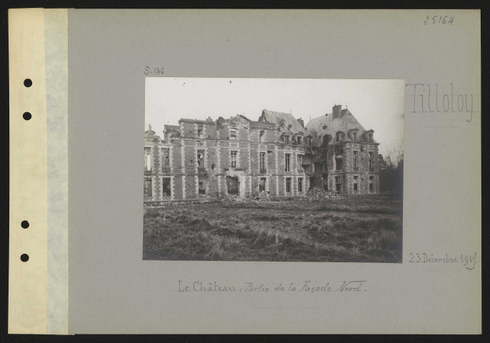 Tilloloy. Le château : partie de la façade nord