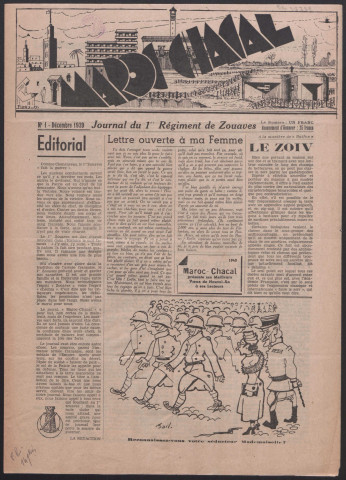 Maroc-chacal. Journal du 1er régiment de zouaves