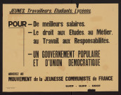 Pour (...) un gouvernement populaire et d'union démocratique.