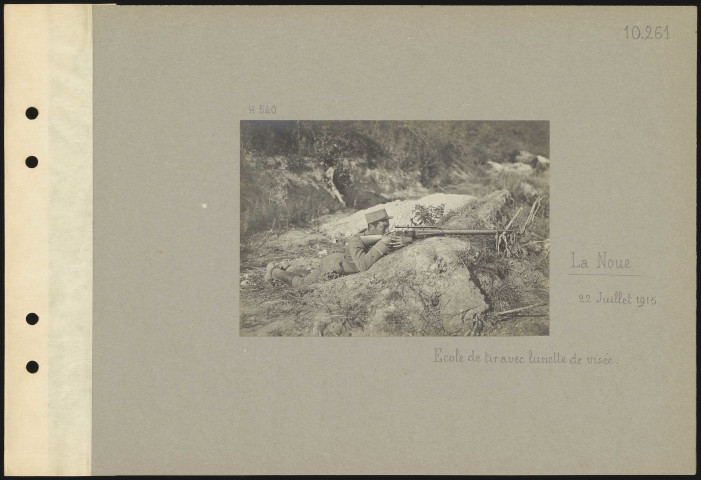 La Noue. École de tir avec lunette de visée