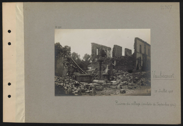 Vaubécourt. Ruines du village (combats de septembre 1914)