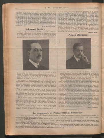 Novembre 1926 - La Fédération balkanique