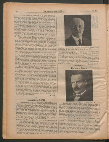 Décembre 1927 - La Fédération balkanique