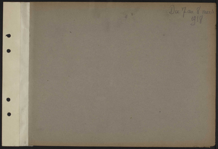 Intercalaire "Du 7 au 8 mars 1918"