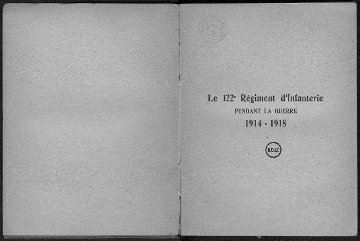 Historique du 122ème régiment d'infanterie