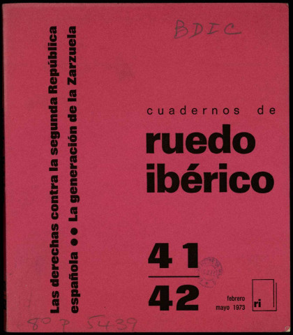 Cuadernos de Ruedo Ibérico (1973 : n° 41-42)