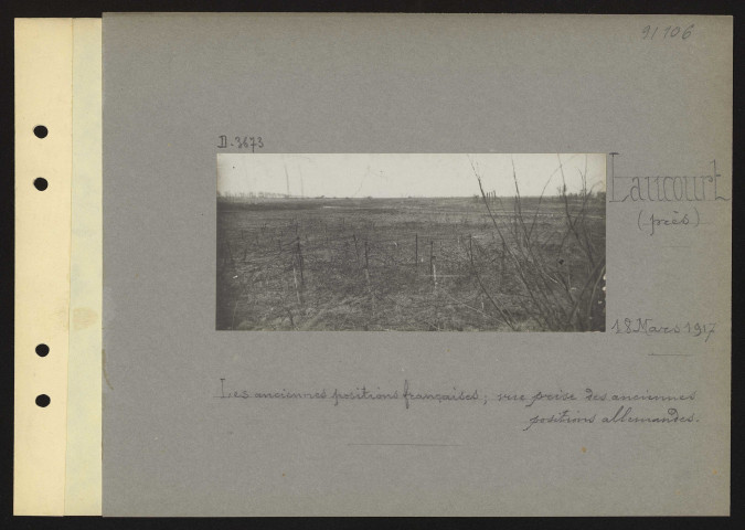 Laucourt (près). Les anciennes positions françaises ; une prise des anciennes positions allemandes