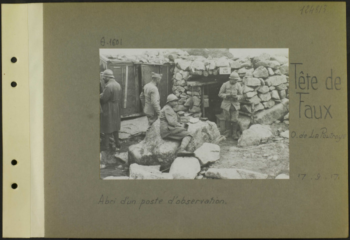 Tête de Faux (Ouest de La Poutroye). Abri d'un poste d'observation