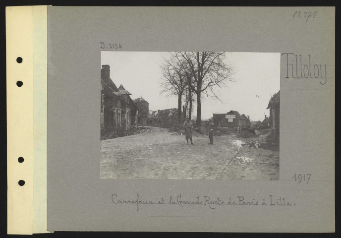 Tilloloy. Carrefour et la grande route de Paris à Lille