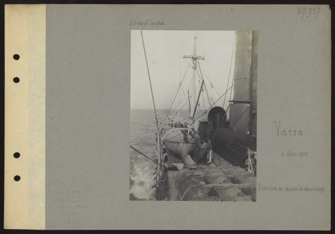 S.l. Yarra. Exercices de canots de sauvetage