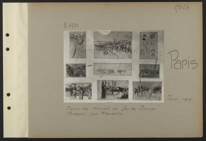 Paris. Salon des Armées au Jeu de paume. Croquis, par Flandrin