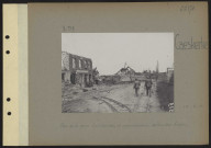 Caeskerke. Place de la gare bombardée, et organisations défensives belges