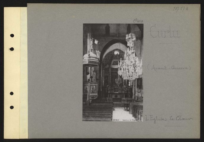 Curlu. L'église ; le chœur