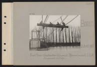 Boran. Sur l'Oise : construction d'un pont Pigeaud pour ALGP : lancement de l'épi