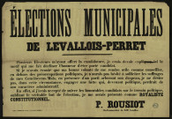 Élections municipales de Levallois-Perret : Candidature Royaliste Constitutionnel P. Rousiot
