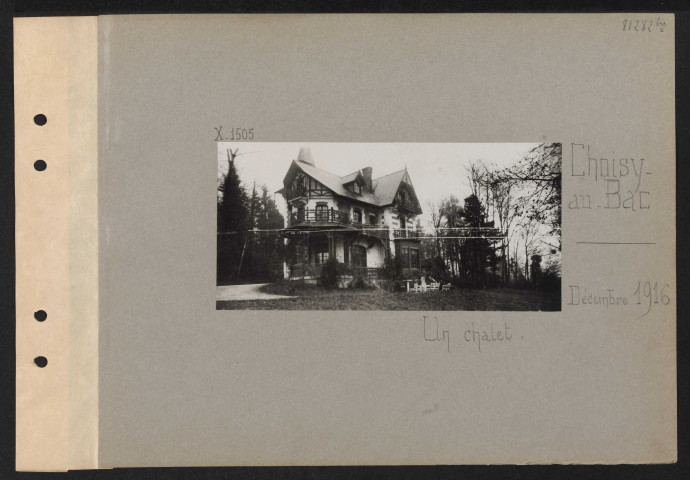 Choisy-au-Bac. Un chalet