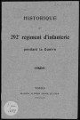 Historique du 292ème régiment d'infanterie