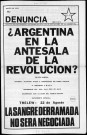 Denuncia. N°3. Agosto 1975. Sous-Titre : Órgano del movimiento antimperialista por el socialismo en Argentina