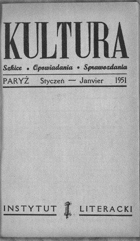 Kultura (1951, n°1(39) - n°12(50))  Sous-Titre : Szkice - Opowiadania - Sprawozdania  Autre titre : "La Culture". Revue mensuelle