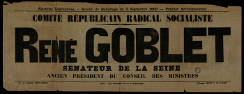 Élections Législatives Comité Républicain Radical Socialiste : René Goblet