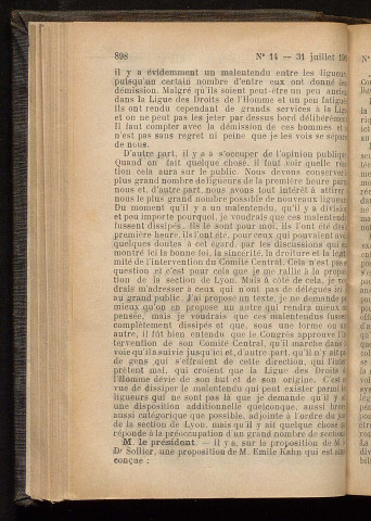 Juillet 1909 - Bulletin officiel de la Ligue des Droits de l'Homme