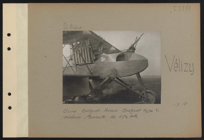 Vélizy. Usine Bréguet. Avion Bréguet type V, moteur Renault de 250 HP