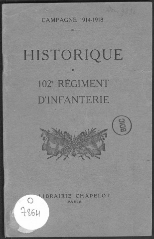 Historique du 102ème régiment d'infanterie