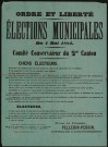 Élections Municipales... Comité Conservateur du 2me Canton