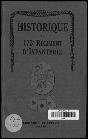 Historique du 173ème régiment d'infanterie