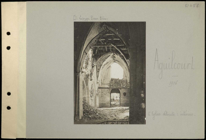Anguilcourt. L'église détruite : intérieur