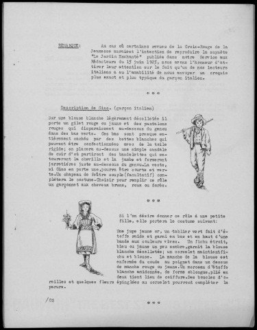 Articles destinés aux éditeurs des revues de la Croix-rouge de la jeunesse le 15 décembre 1925