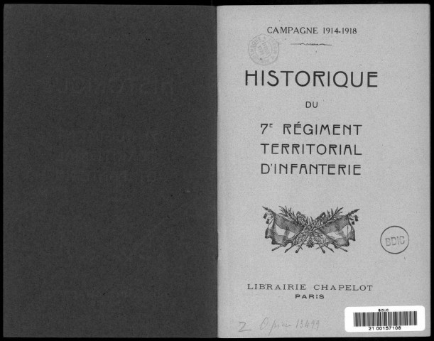 Historique du 7ème régiment territorial d'infanterie