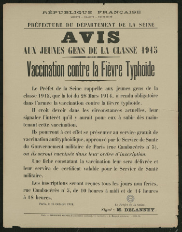 Vaccination contre la fièvre typhoïde