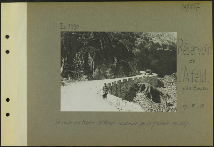 Réservoir de l'Alfeld (Près Sewen). La route du Ballon d'Alsace construite par la 7e armée en 1917