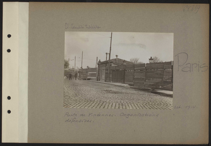 Paris. Porte de Vincennes. Organisations défensives