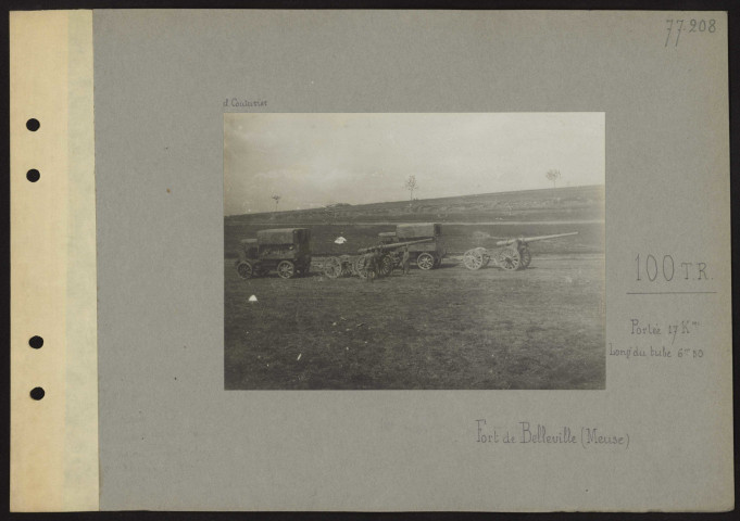 Fort de Belleville (Meuse). 100 TR portée 17 kilomètres. Longueur du tube : 6,50 mètres