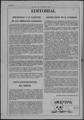 Denuncia. N°15. Noviembre 1976. Sous-Titre : Órgano del movimiento antimperialista por el socialismo en Argentina