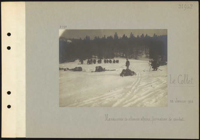 Le Collet. Manœuvres de skieurs alpins ; formation de combat