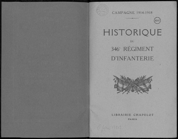 Historique du 346ème régiment d'infanterie
