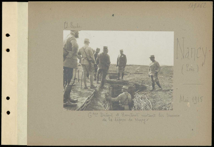 Nancy (près). Généraux Dubail et Humbert visitant les travaux de la défense de Nancy